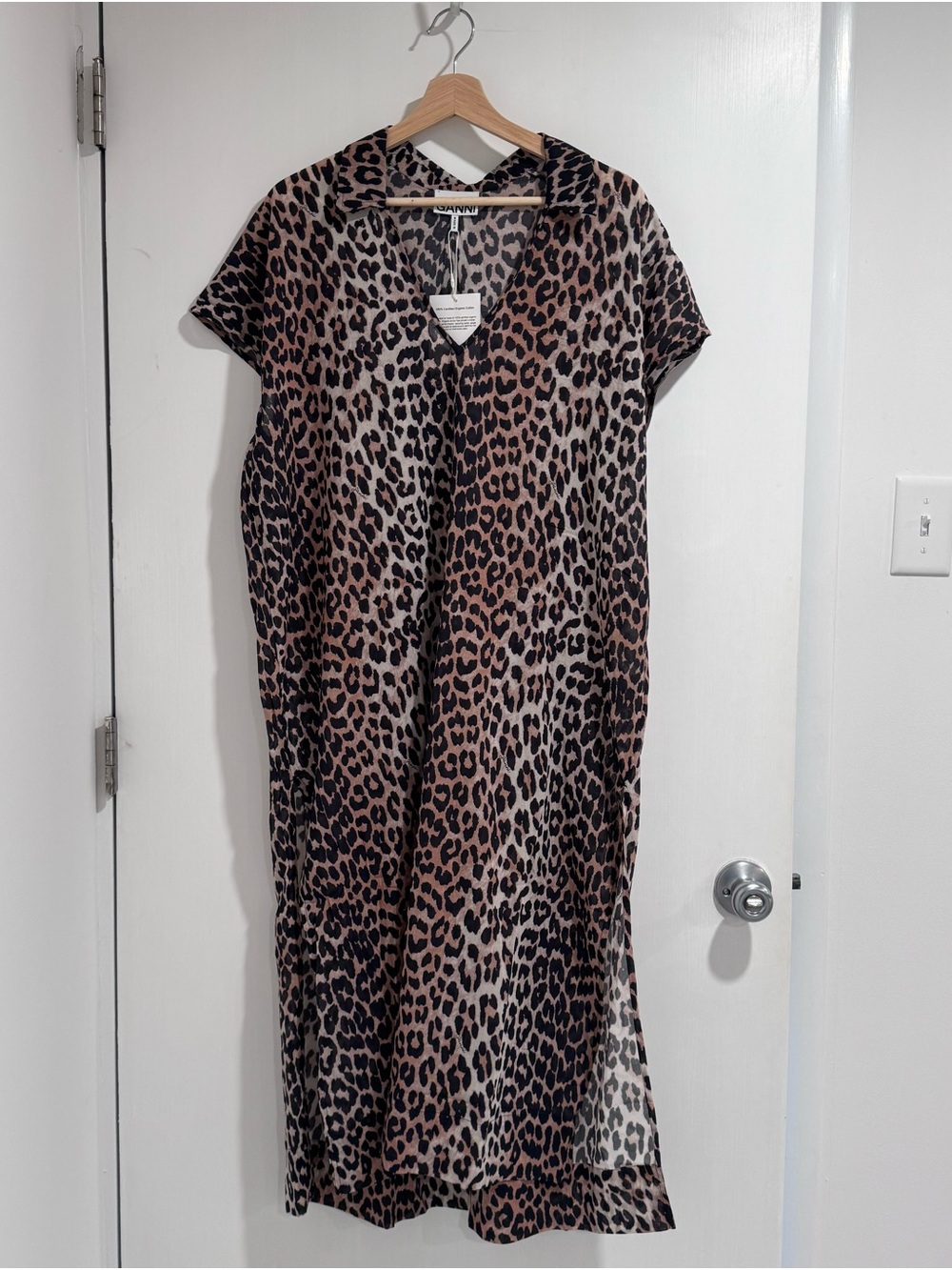 Ganni Leopard Print Beach Kaftan